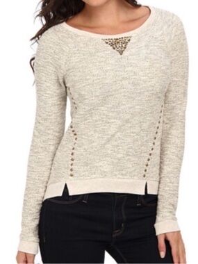 Lucky Lotus Studded Metallic Textured Hi-Low Sweater Women’s Size XL